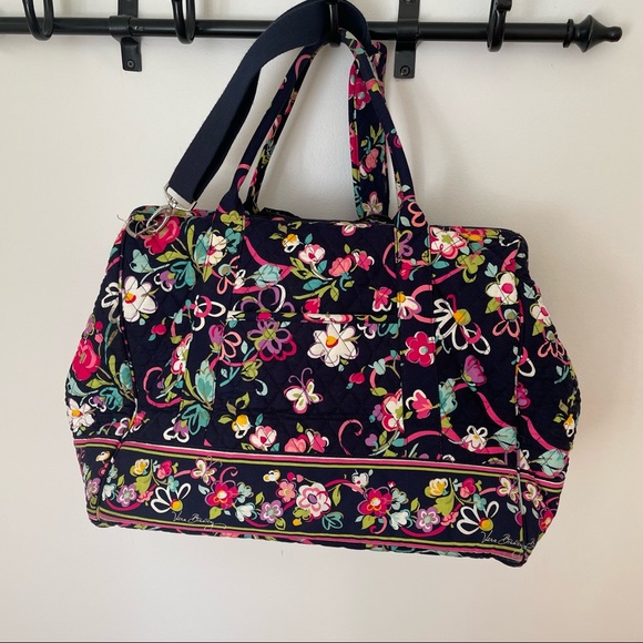 Vera Bradley Handbags - Vera Bradley Blue Floral Travel Duffle Bag - XL